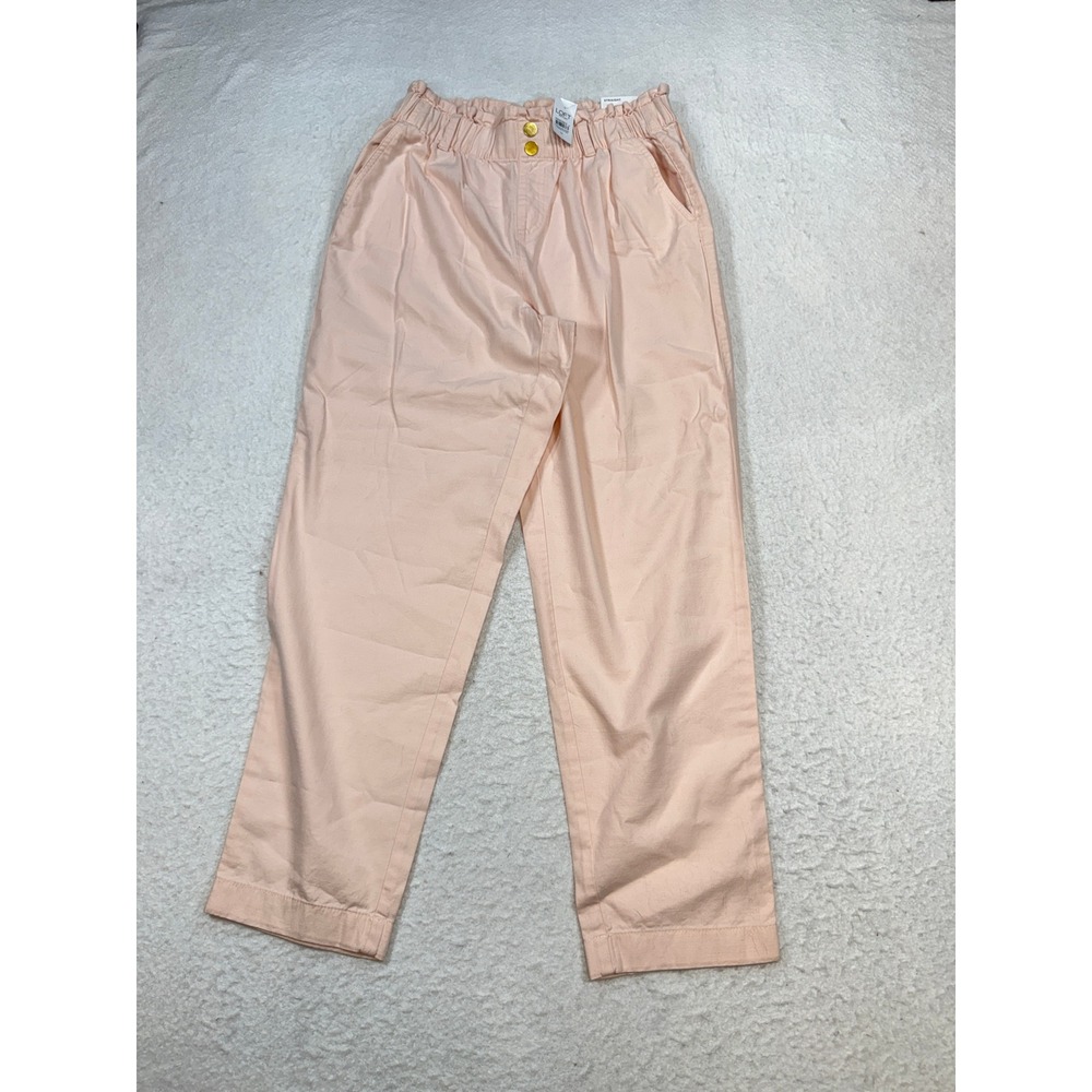 LOFT Outlet Womens Medium Pink High Rise Straight Leg Paperbag Waist Pants New